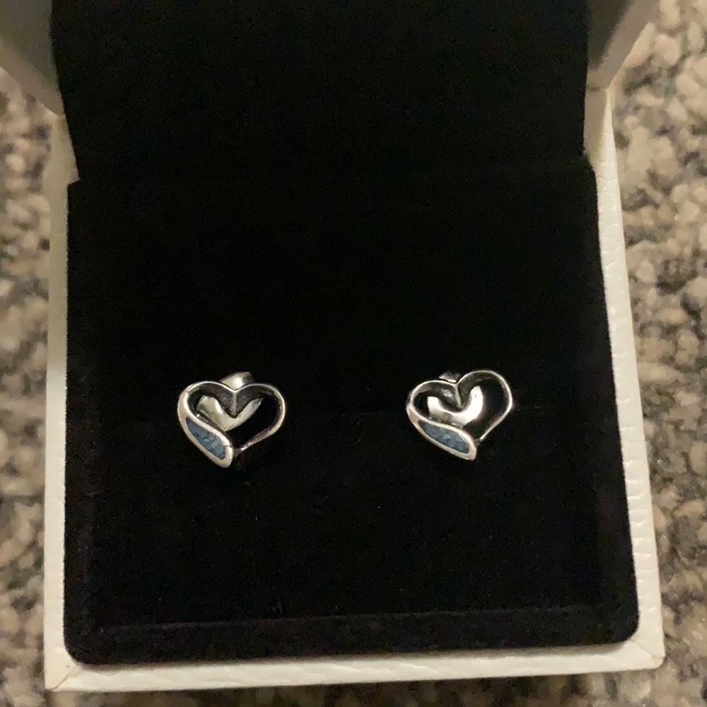 Sliver Heart Turquoise Earring
